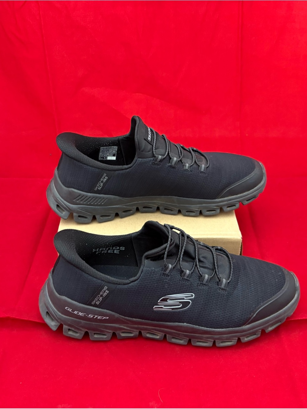 Skechers Men’s Black Slip-On Glide-Step Athletic Sneakers